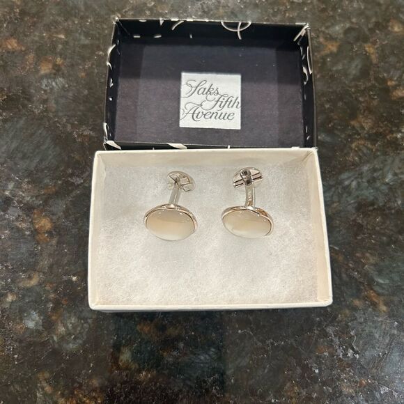 Men’s Ox and Bull , mother of pearl stainless cufflinks - Picture 1 of 7